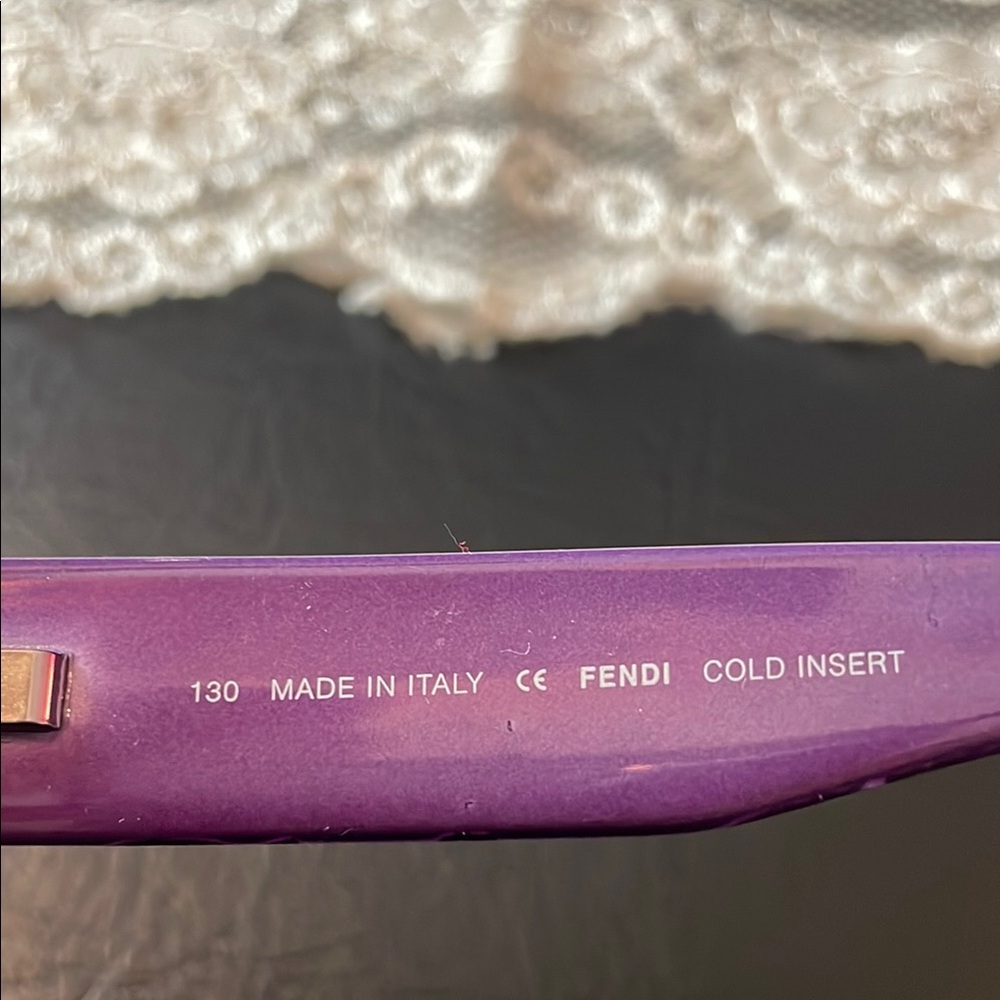 Fendi Purple Rectangular Glasses with Glossy Finish - Picture 11 of 16